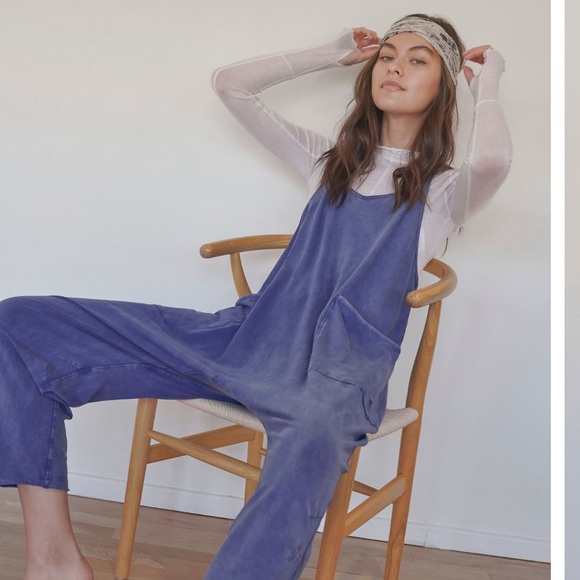 Free People Pants - Free People Hot Shot Onesie Washed Black